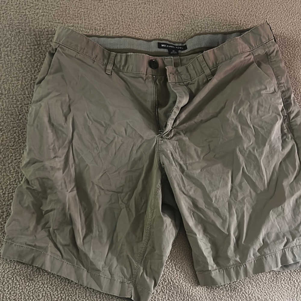 Michael Kors Green Flat Front Shorts